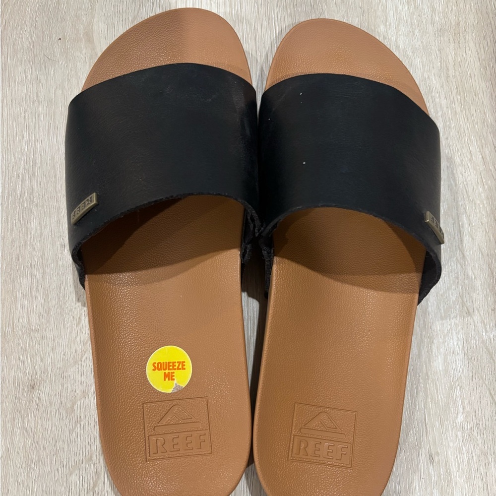 Reef Black and Brown Slide Sandals